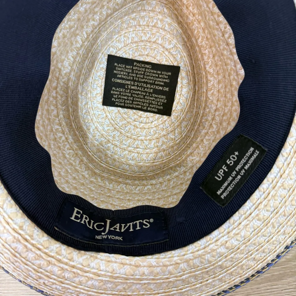 Eric Javits Squishee Packable Fedora Sun Hat Blue - Image 10