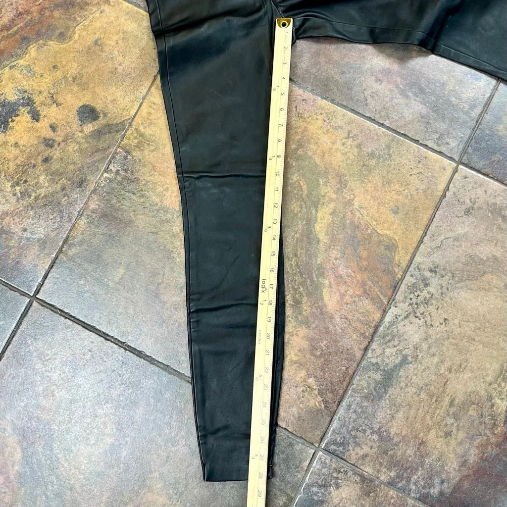 Zara Trafaluc Collection Black Faux Leather Zipper Leggings Small - Image 2