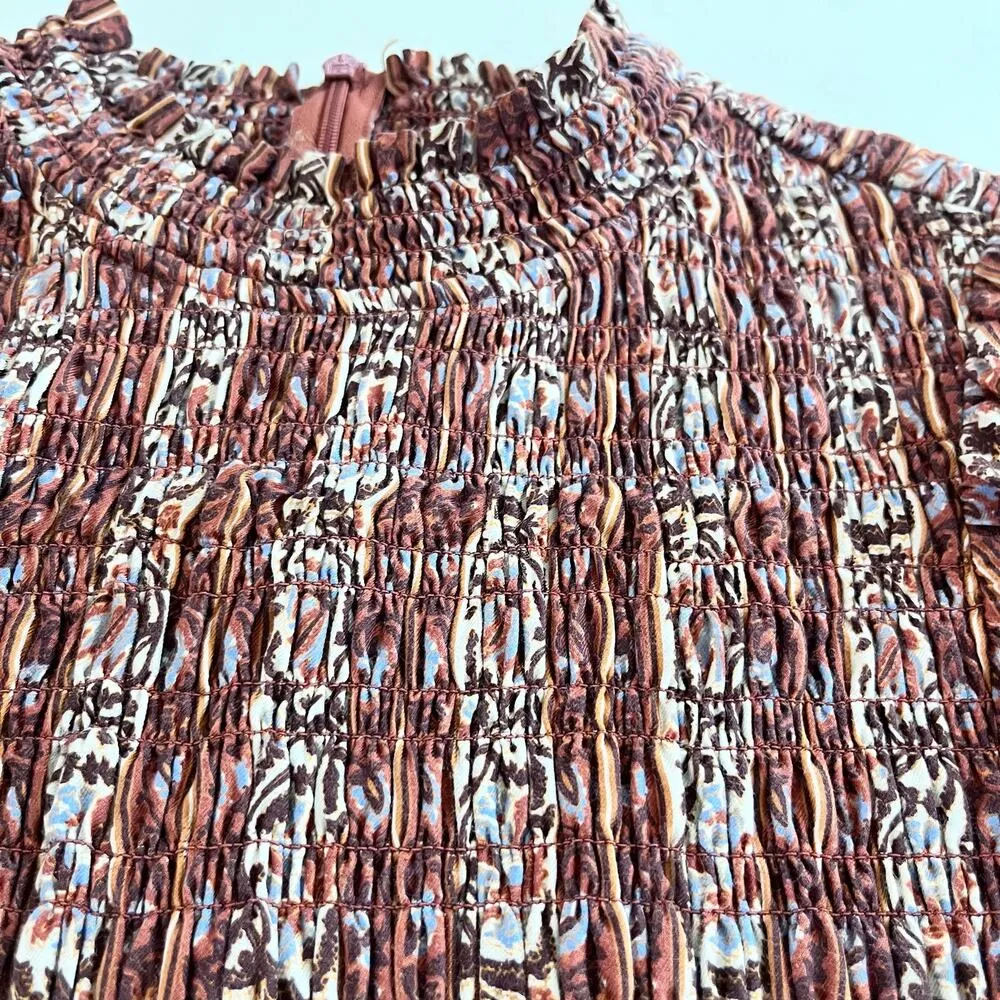 Marie Oliver Glennon Mock Neck Long Sleeve Top in Sedona Stripe Size Medium - Image 12