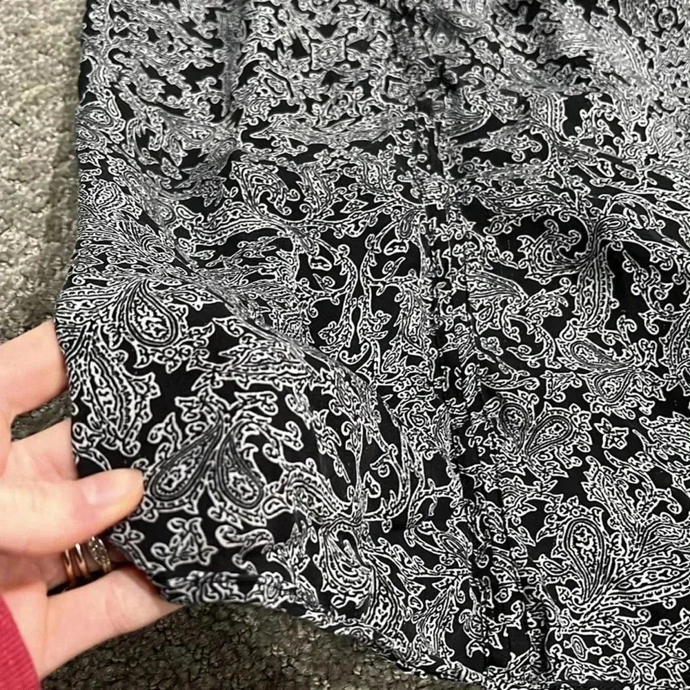 Joes Jeans 100% Silk Black and White Patterned Tank Top - Image 3