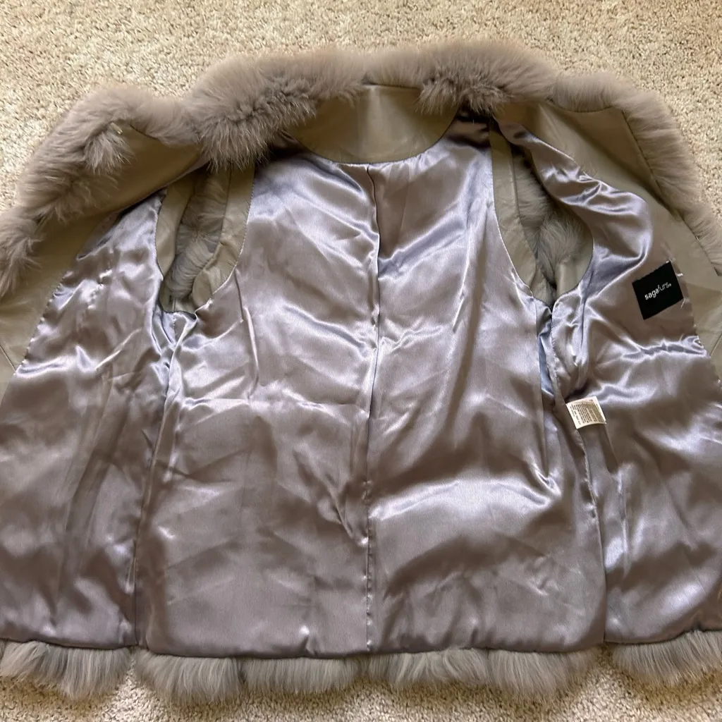 Saga Fur 100% fox fur vest. Xs/S Gray Size undefined - Image 6