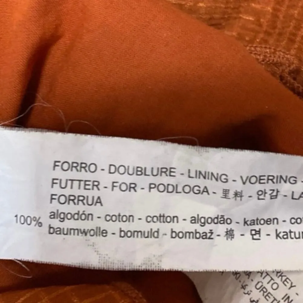 Zara Brown Off The Shoulder Short Sleeve Ruffle Plaid Peplum Crop Top Size S - Image 4