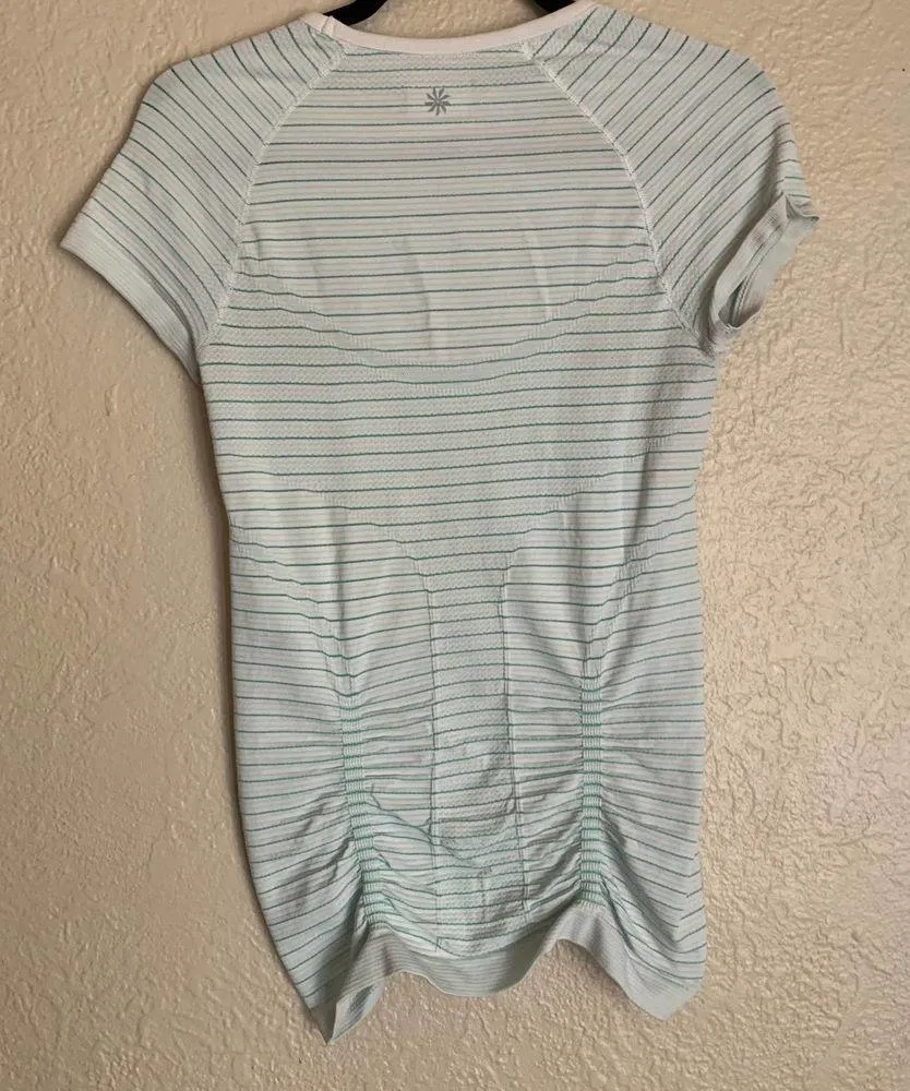 Athleta Green Striped T-Shirt Size XS - Image 2