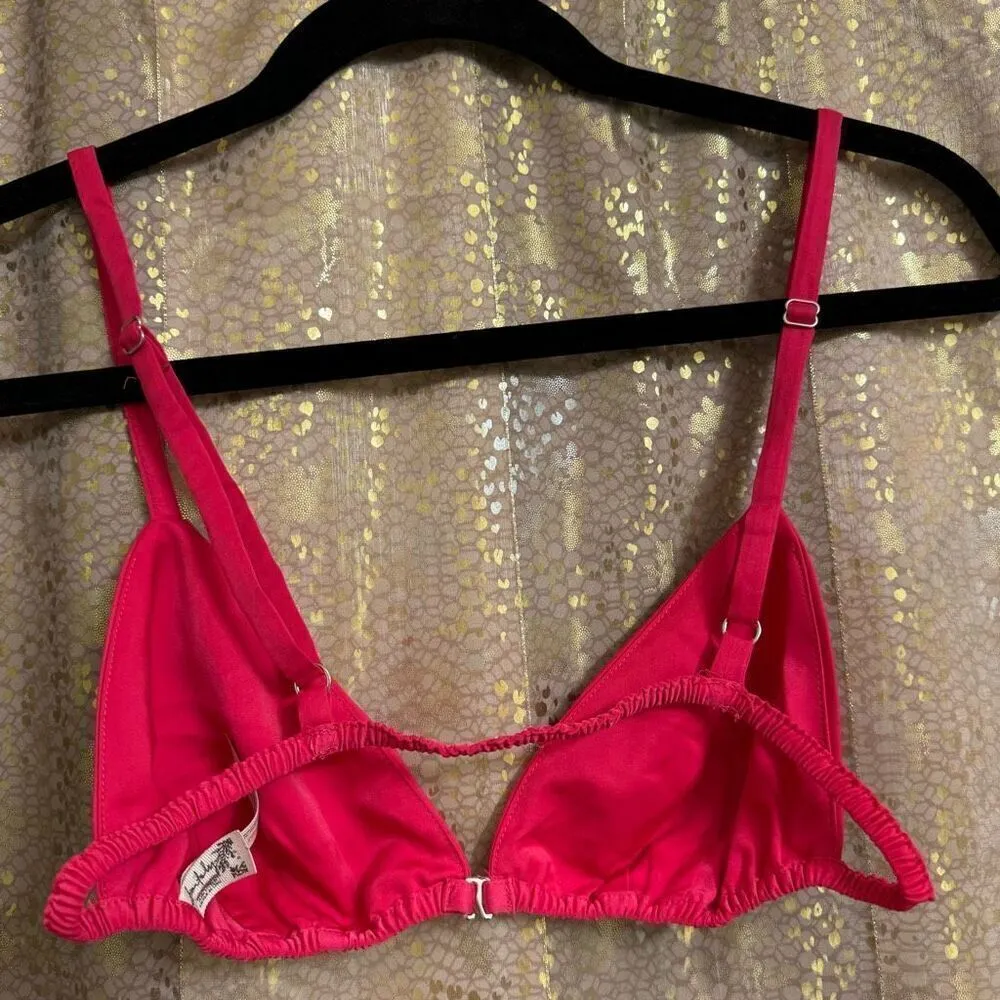 Free People Intimately Hot Magenta Pink Front Clip Triangle Bralette S NWOT - Image 2