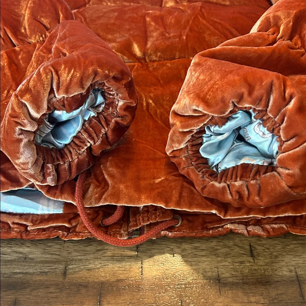 Odd Molly Embrace Velvet Puffer Jacket Rust Orange Size S/M - Image 11