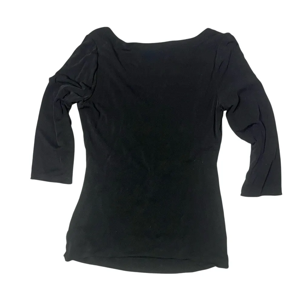 CLASSIQUES ENTIER Black Silk Top Cowl Neck Ruched Sides Womens Size Large - Image 4