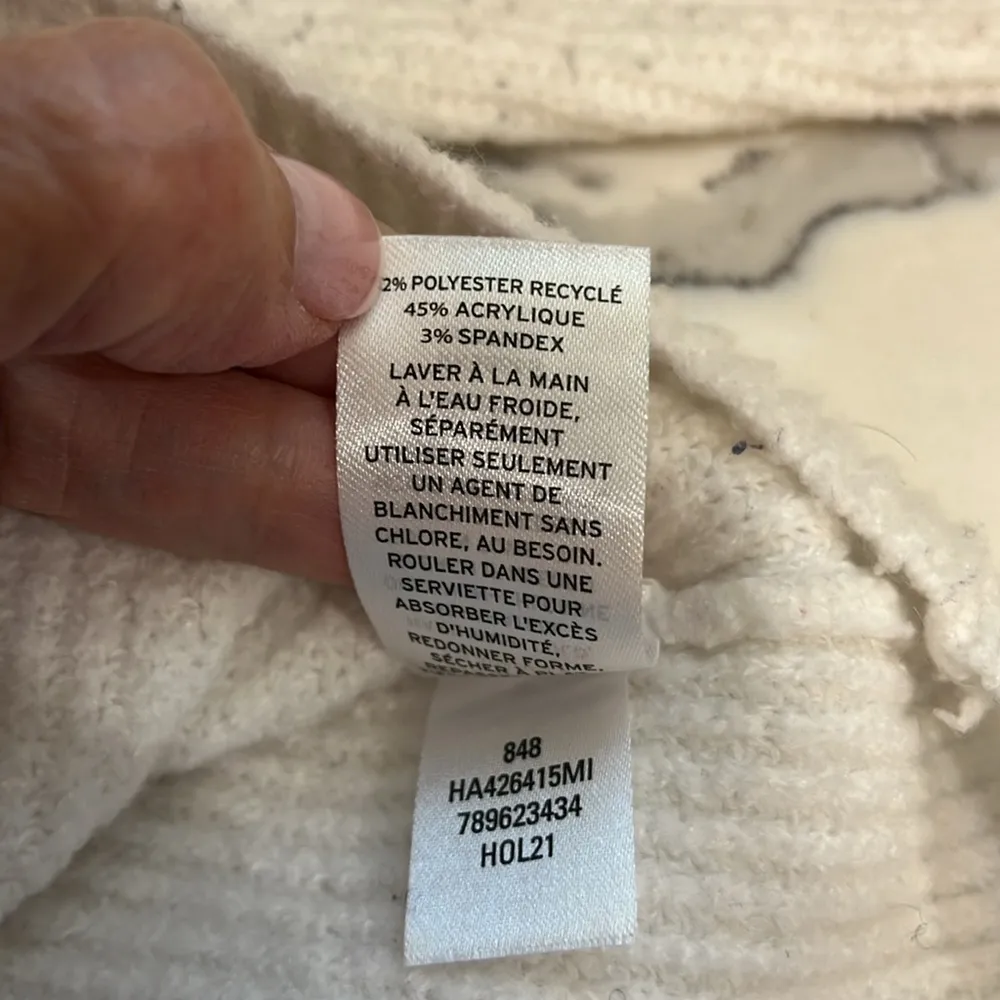 Halogen white funnel neck long sleeve sweater. - Image 7