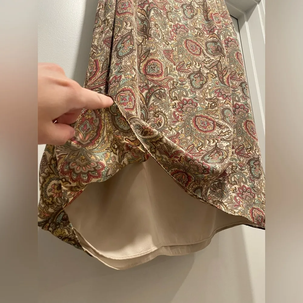 VTG  90s Paisley Patterned Silk Mid-Length Midi Skirt - Size 10 - Image 7