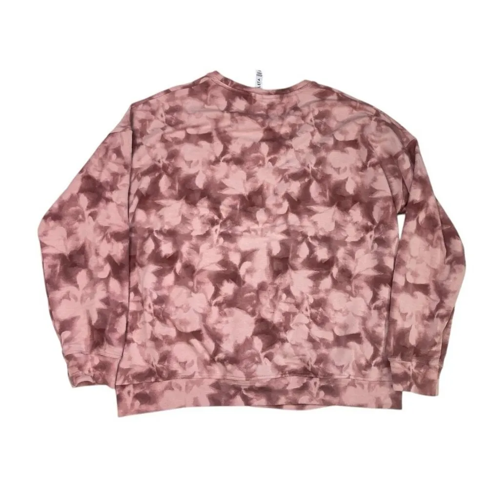 *Athleta Balanced Print Sweatshirt Womens MP Pink Floral Athleisure Yoga Running - Image 2