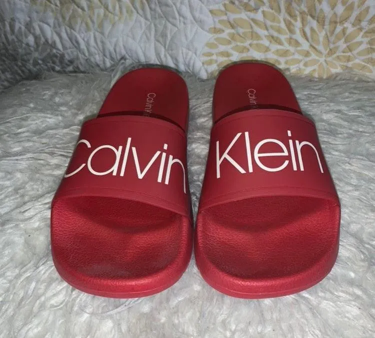 Calvin Klein Red CK Slides - Image 3