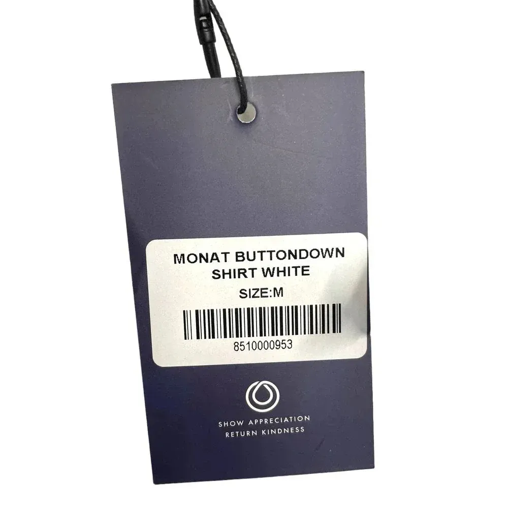 Monat Gear Monat Button Down Shirt White Start Logo‎ Size Medium - Image 11