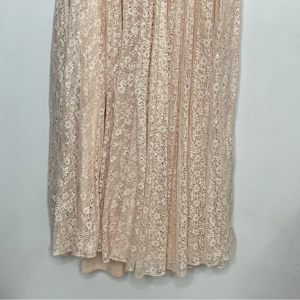 Mac Duggal 93679 Beaded Lace Long Sleeve Wrap Over Gown, Light Rose, Size 12 - Image 7