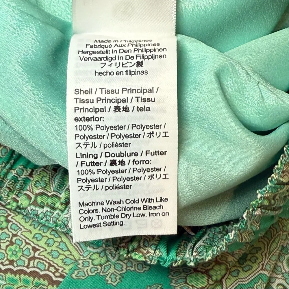 J Crew Collection Drapey Button Top & Pull On Crop Pants Ratti Pendant Paisley S Green - Image 8