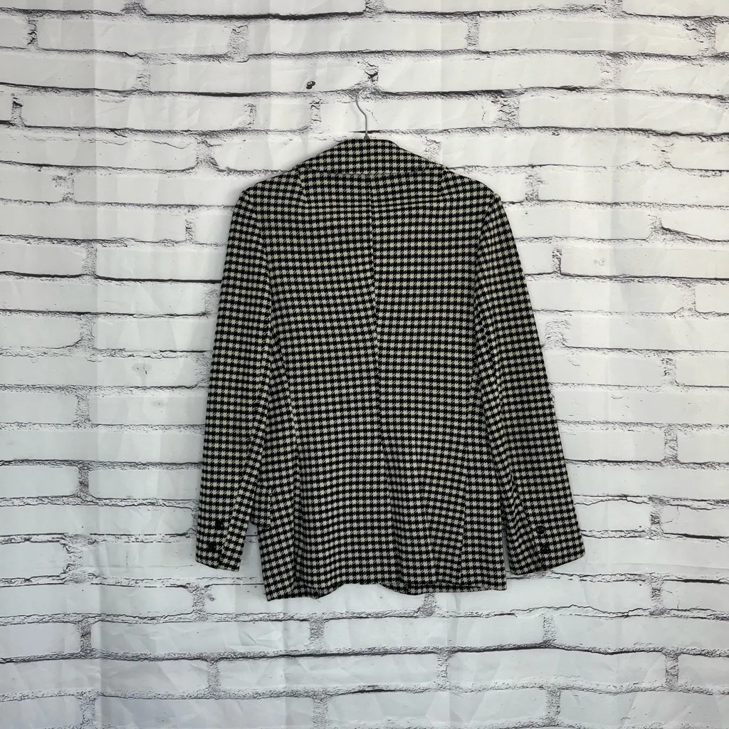 Vintage Geistex 1940s Houndstooth Wool Blazer Black White Jacket Women’s M Retro Size M - Image 10