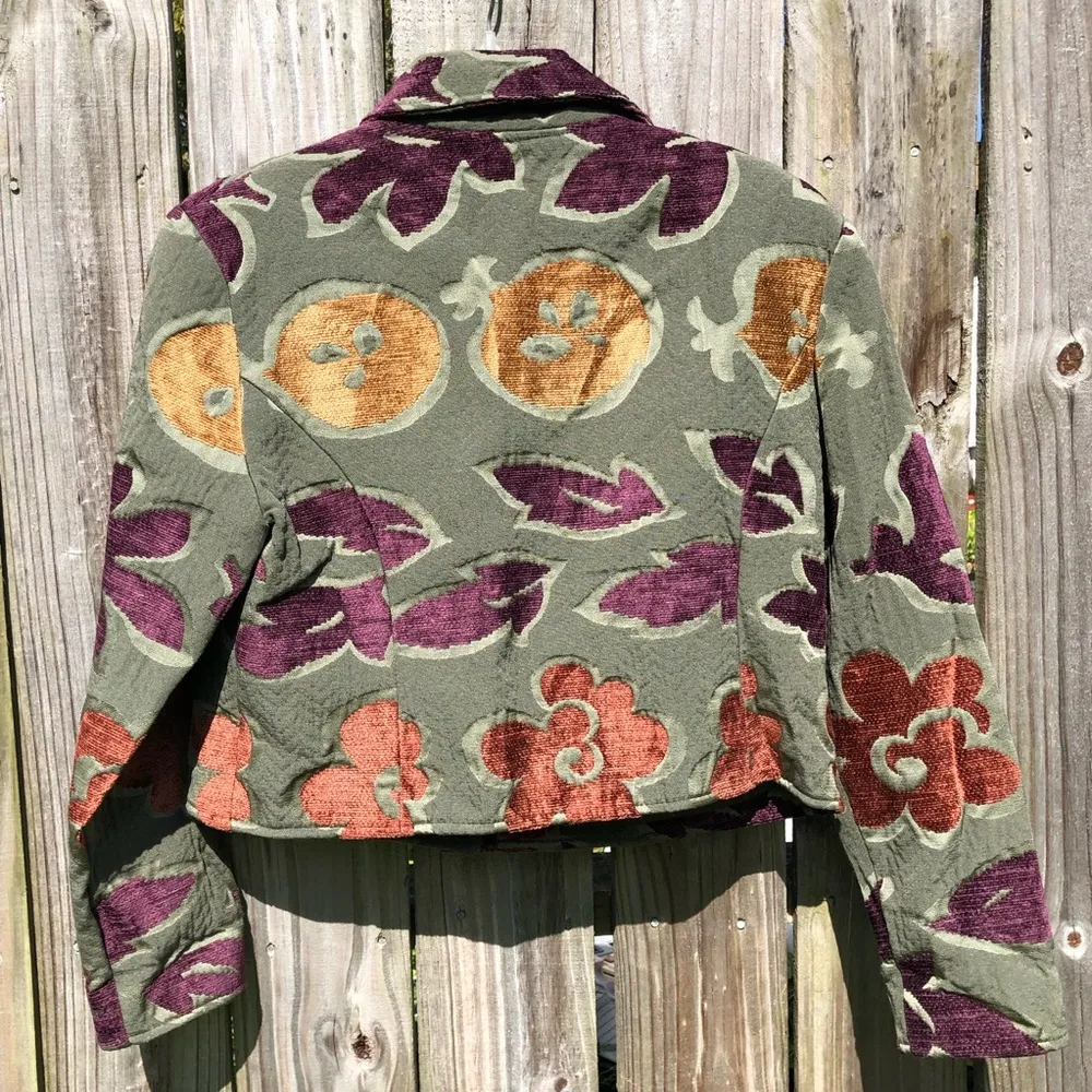 Vintage Painted Pony Floral Tapestry Blazer Jacket M Size M - Image 5