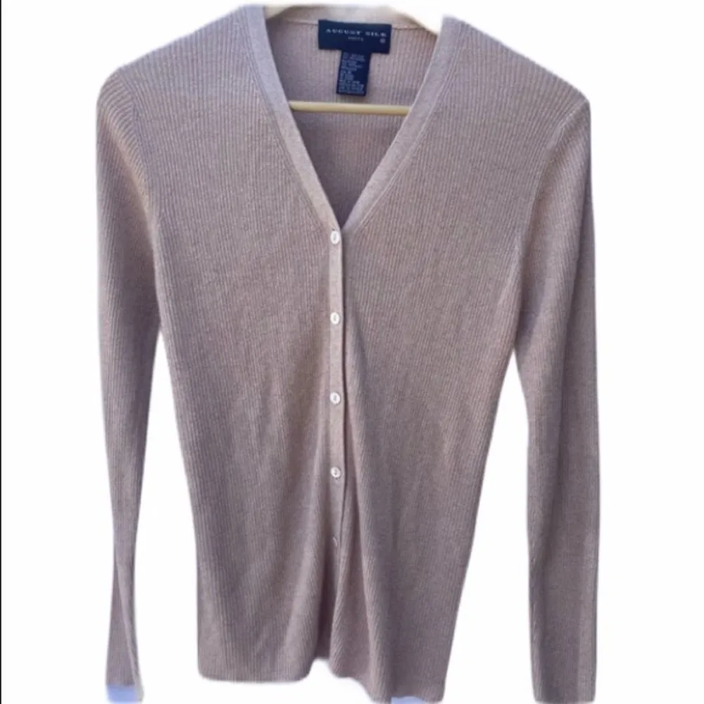 August Silk Knitted‎ Cardigan Sweater - Image 6