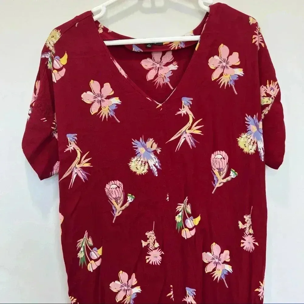 Madewell Red Birds‎ Of Paradise Dress S - Image 4