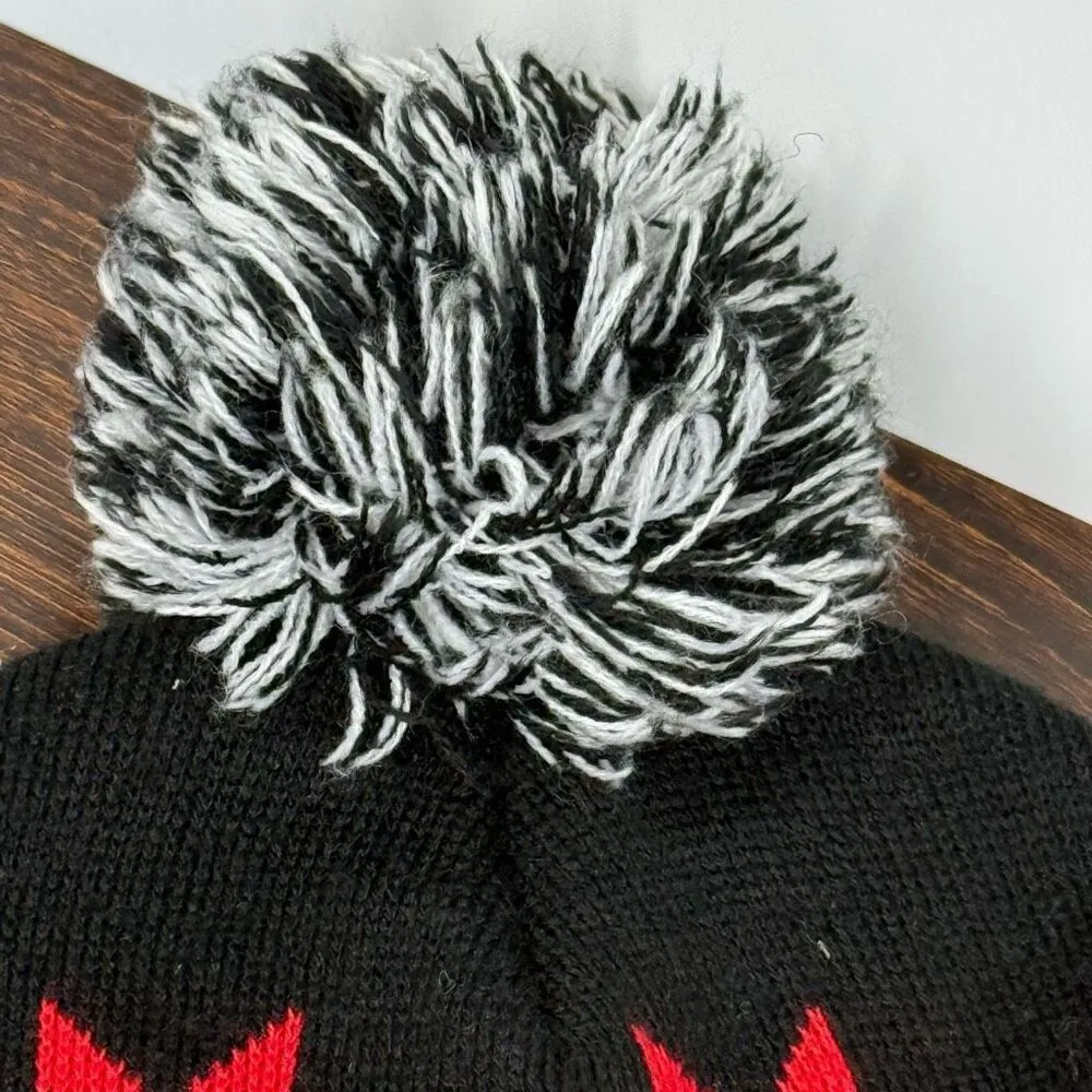 PINK Victoria's Secret Women’s Pom Pom Knit Hat Green Red Black White OS - Image 3