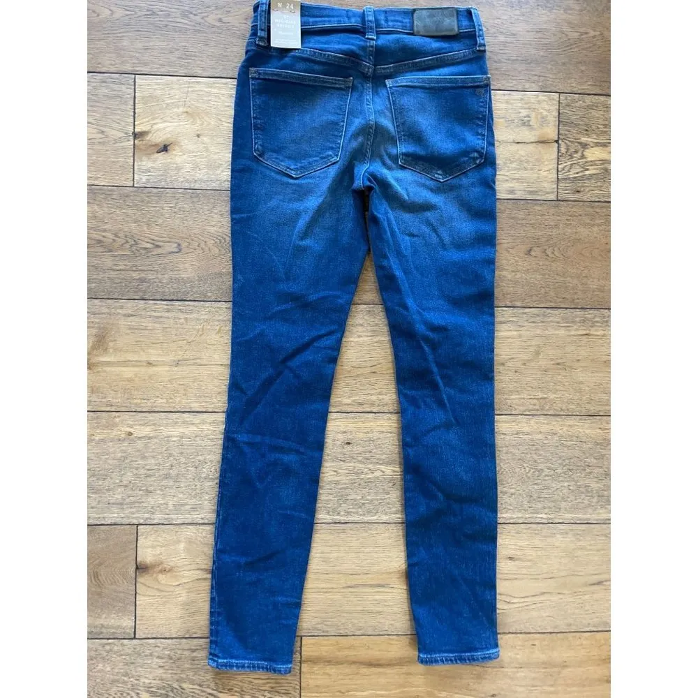 Madewell Tencel Denim Edition Mid Rise Skinny Jeans Blayton Wash Blue Women's Si - Image 8