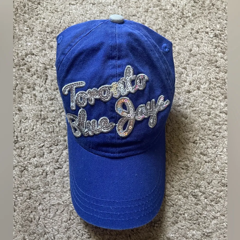 Blue and silver sparkle Toronto Blue Jays adjustable baseball cap - Image 3