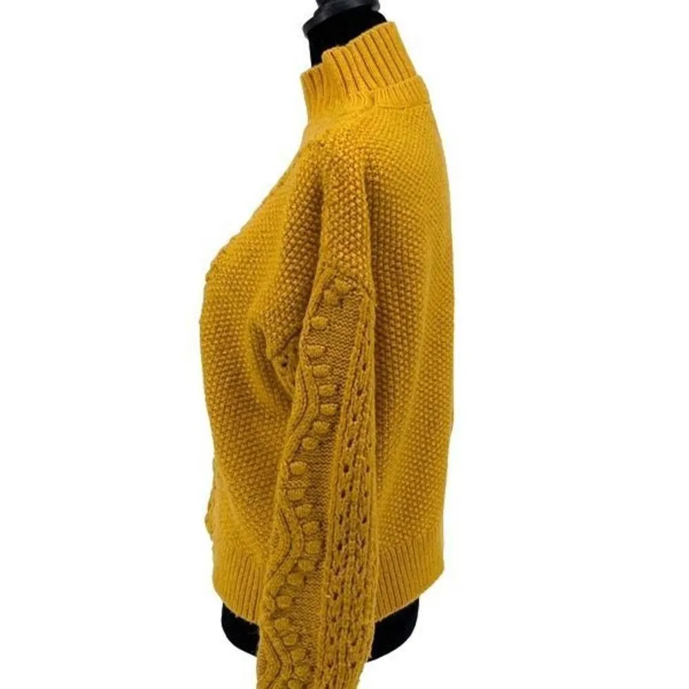 RD Style Womens Pullover Sweater Acrylic Blend Turtleneck Knit Yellow Size XS - Image 3