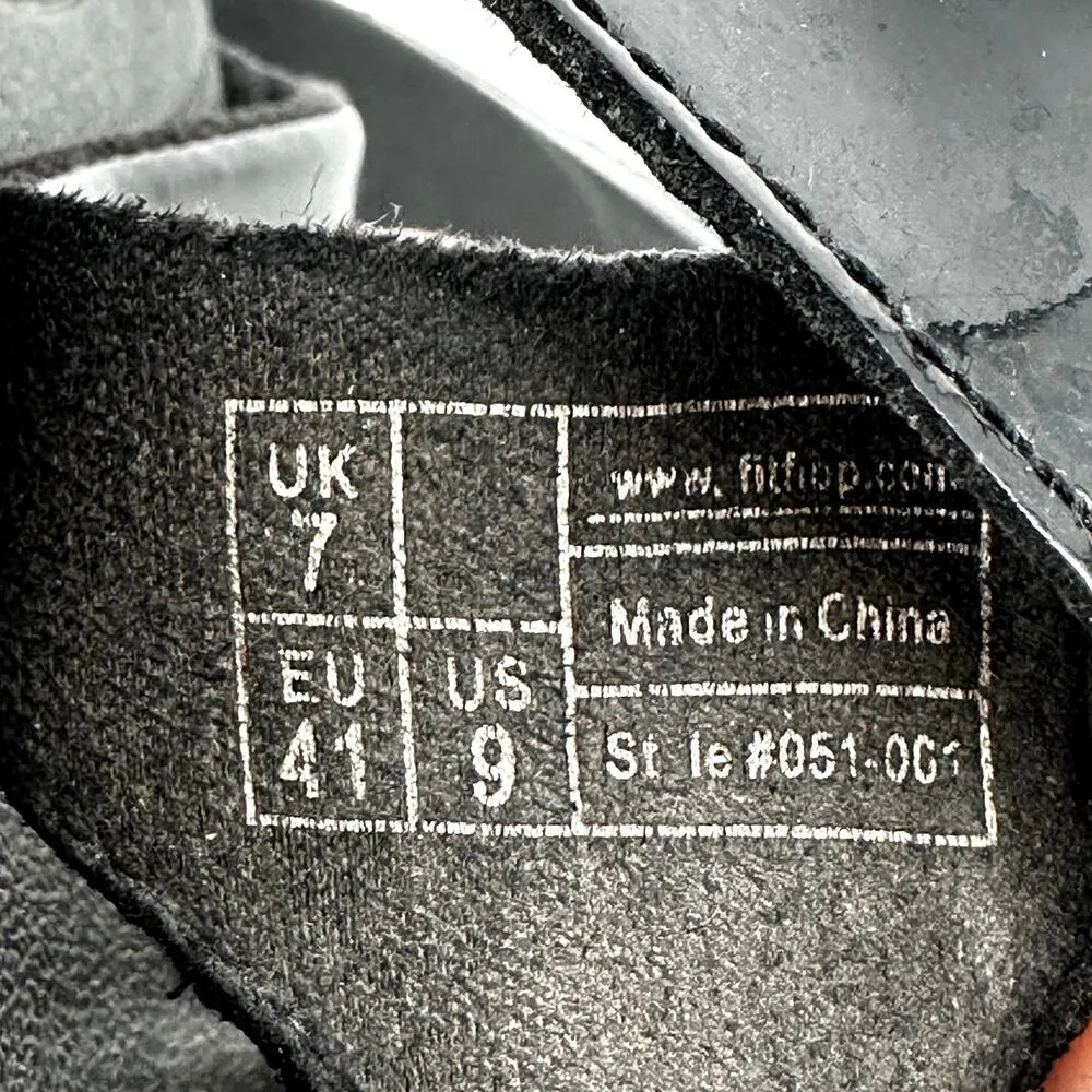 FitFlop Pietra Rhinestone Thong Sandal Slip On Soft Comfort Wedge Casual Black 9 - Image 7