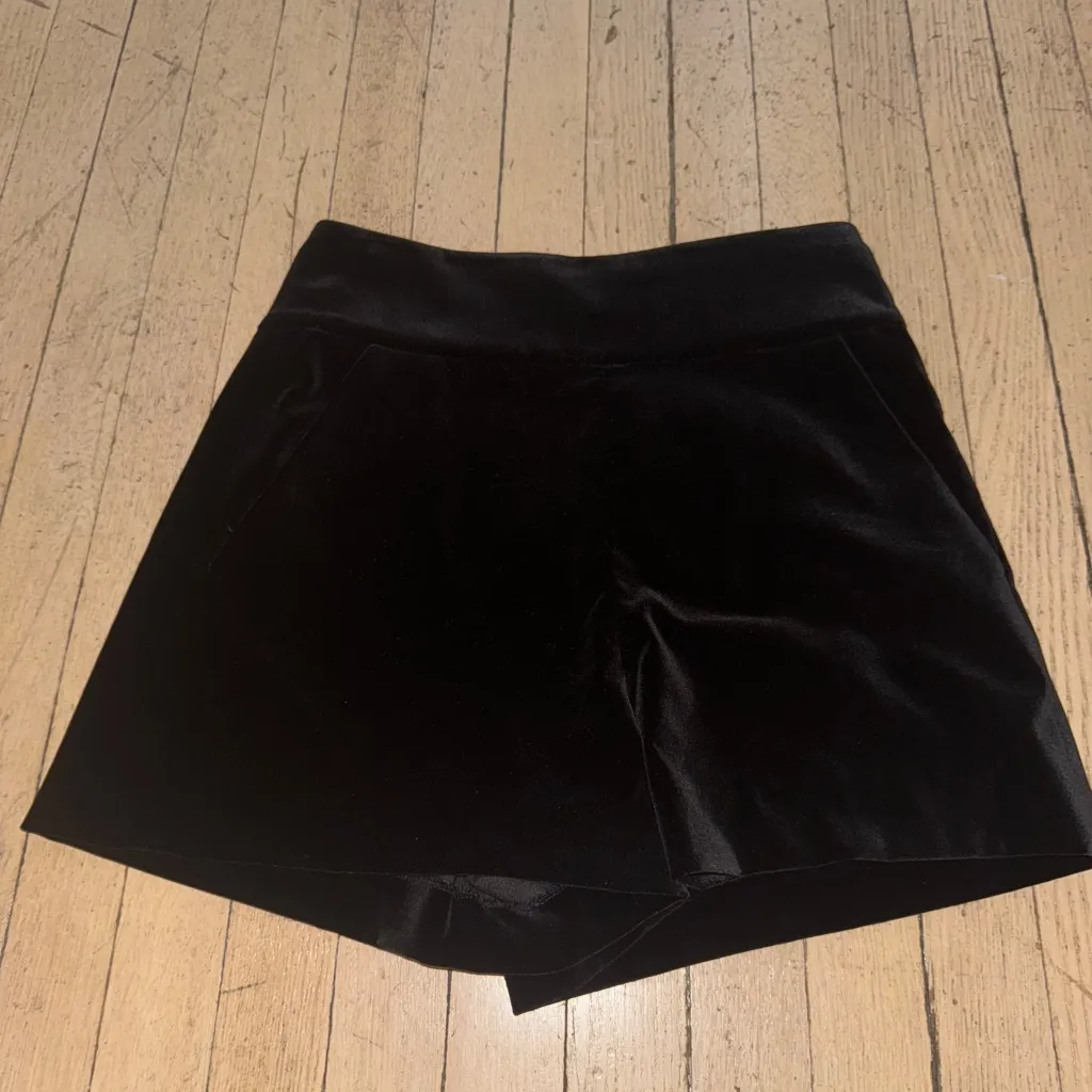 Alice and Olivia Donald High Rise Shorts Velvet - Image 2