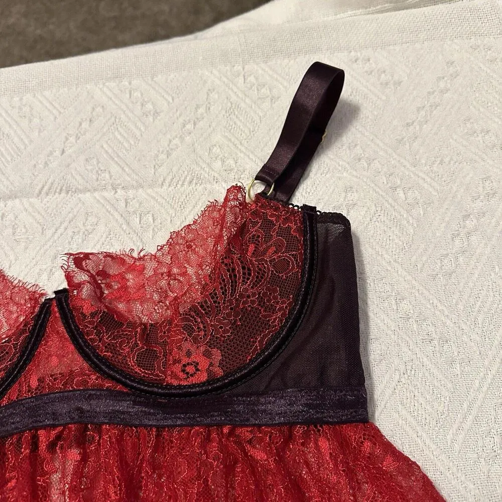 Seven Til Midnight Plus Red & Purple Lingerie Babydoll Cami Top Sz 1X/2X NWOT - Image 8