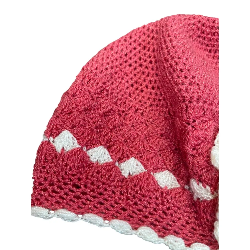 Handmade Floral Detailed Coral Beige Crochet Womens Beanie Hat Cap SKU 9575 - Image 2