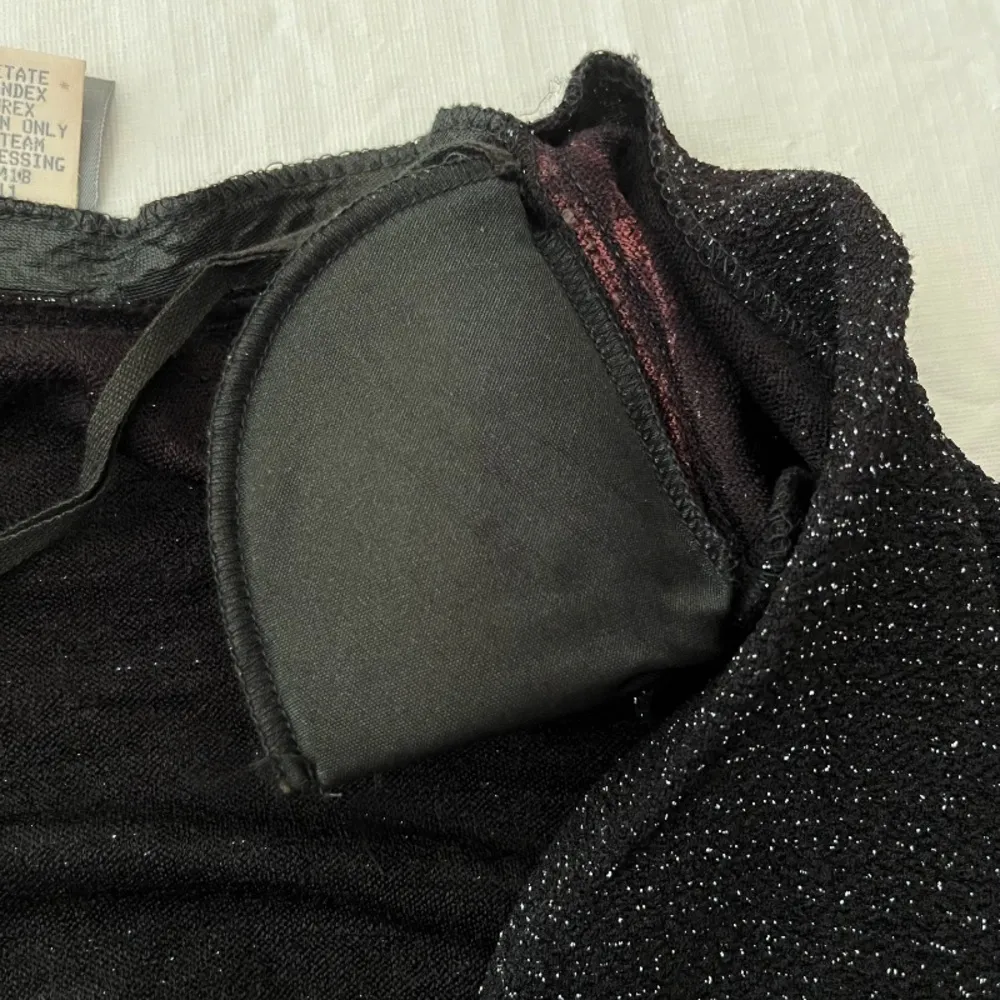 Vintage 80s Rabbit Rabbit Rabbit Black Metallic Sparkle Long Line Cardigan Size 14P - Image 6