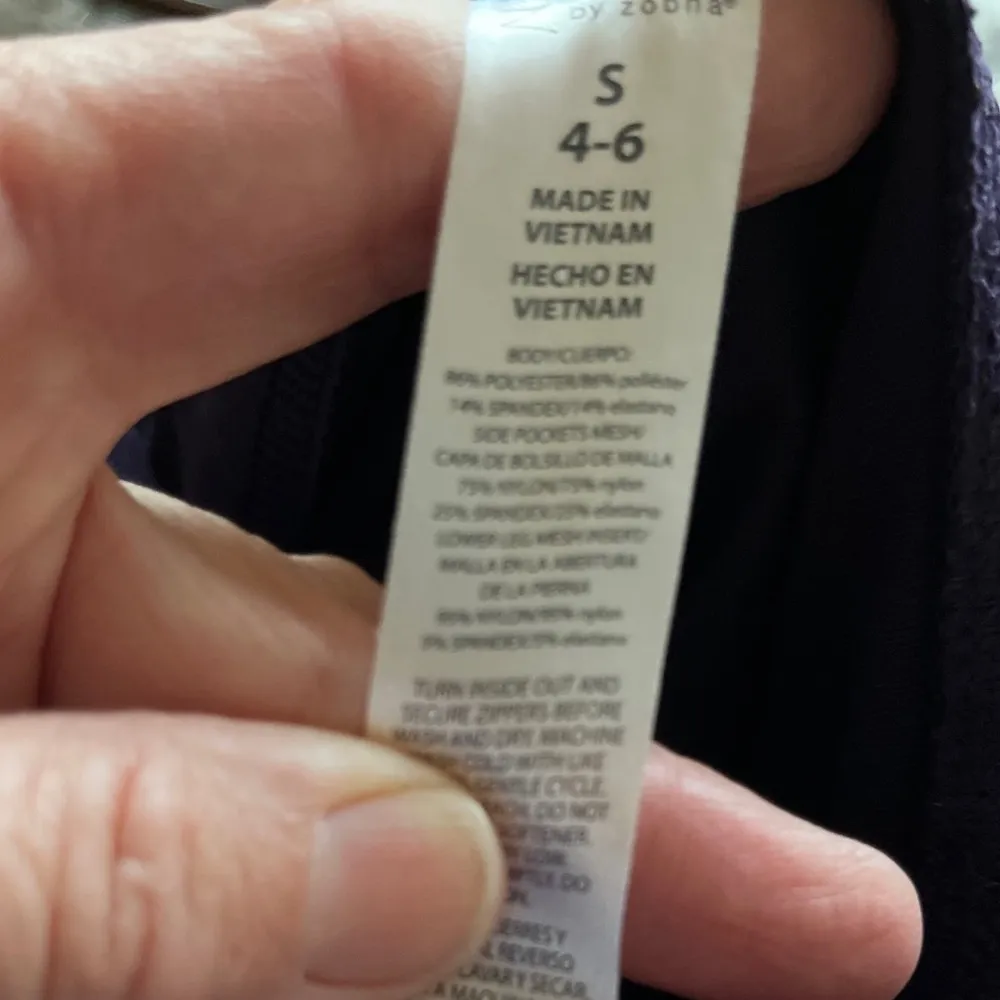 Zobha Leggings Athletic Gym Side Pockets Purple Womens Small - Image 7