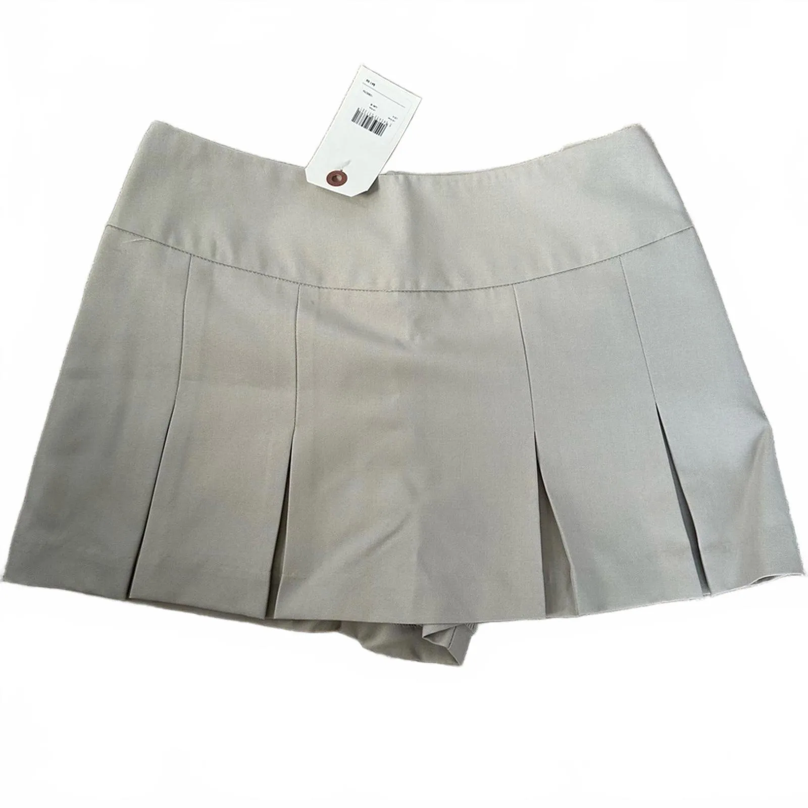 Miss Selfridge Pleated Mini Skort STONE NWT Size 4 - Image 6