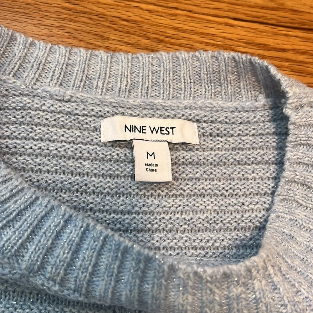 Nine West Women’s Ribbed Metallic Sweater Dress size M - Image 7