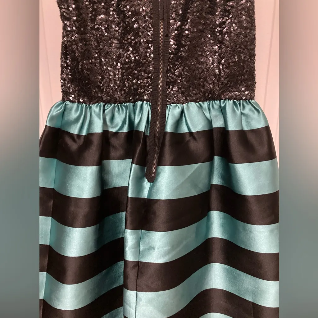 Anthropologie Leifsdottir Starlit Stripes Sleeveless Sequin Top Tea Midi Dress - Image 9