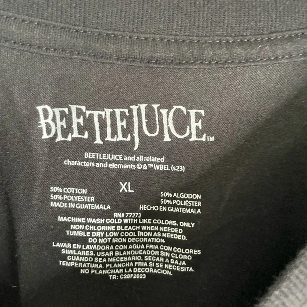 Beetlejuice Black Graphic Tee - Image 3