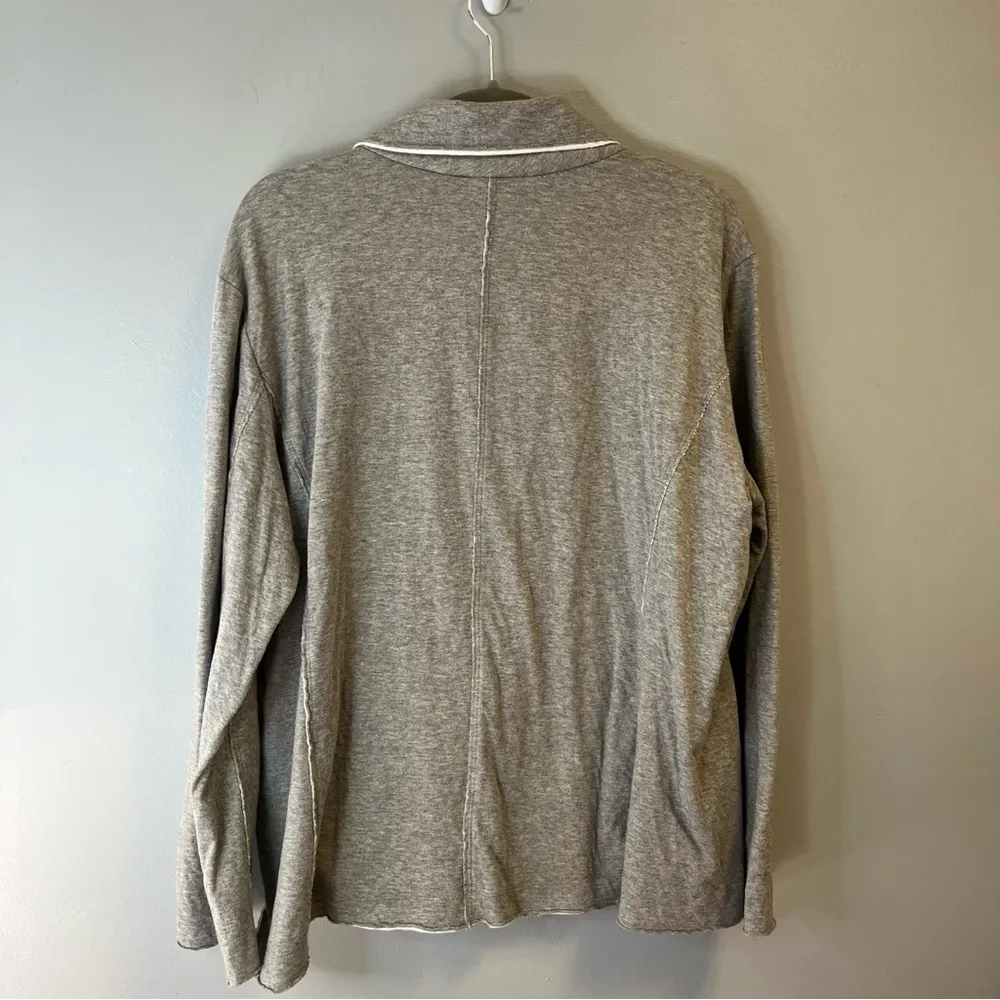 Eileen Fisher Jacket Gray Moon Double Layer Organic Cotton Blazer Sz 1X EUC - Image 9