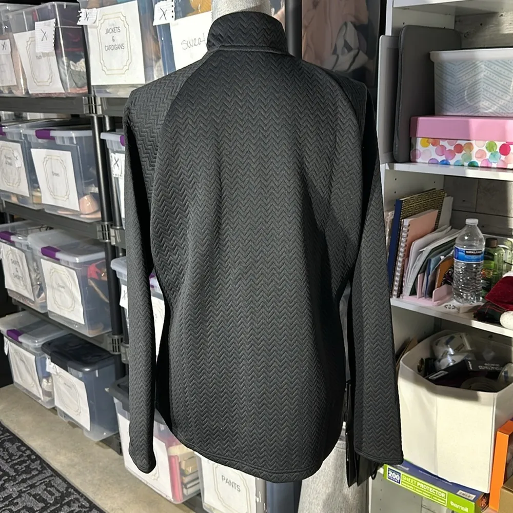 Adidas textured black jacket - Size XL - Image 3