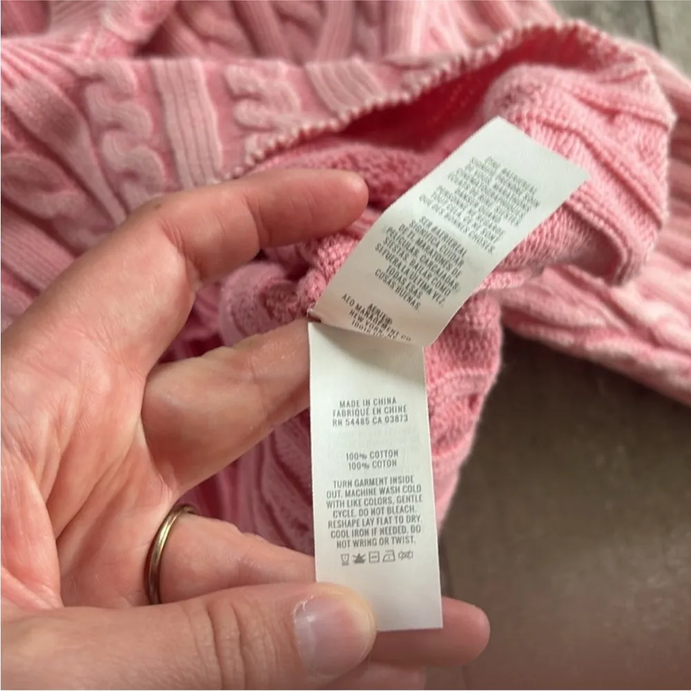 Aerie Size Medium Pink Cable Knit Cropped Sweater. - Image 5