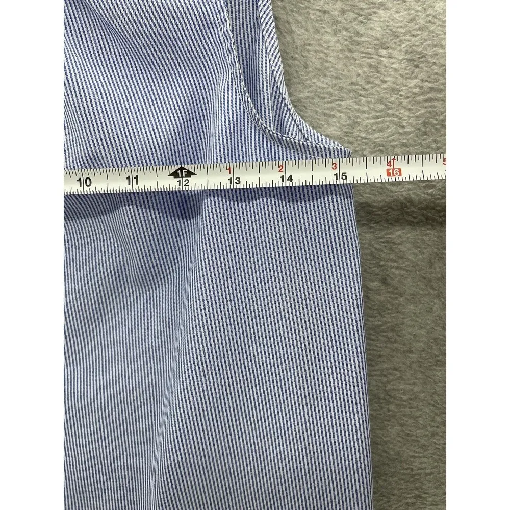 Zara Women's Blouse Sleeveless Crochet Neck Size XS Blue Striped High Neck - Image 8