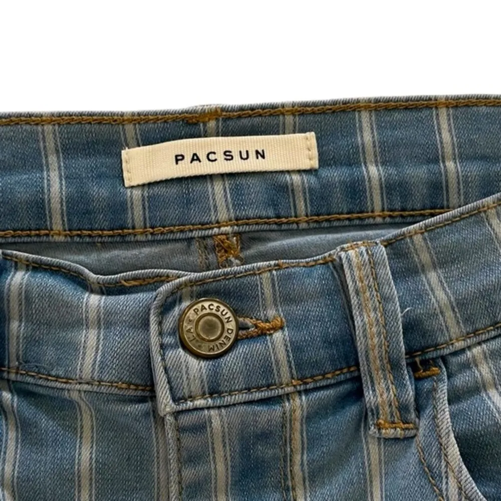 Pacsun Tonal Striped Denim Shortie Shorts - Image 7