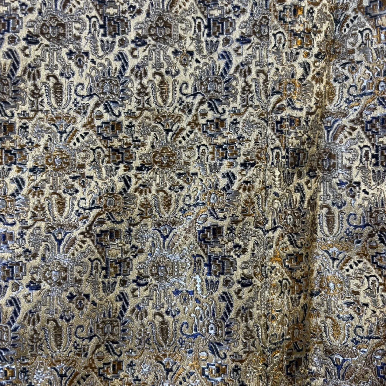 Chicos Womens Blazer Jacket Beige Gold Paisley Pattern Size 3 - Image 7