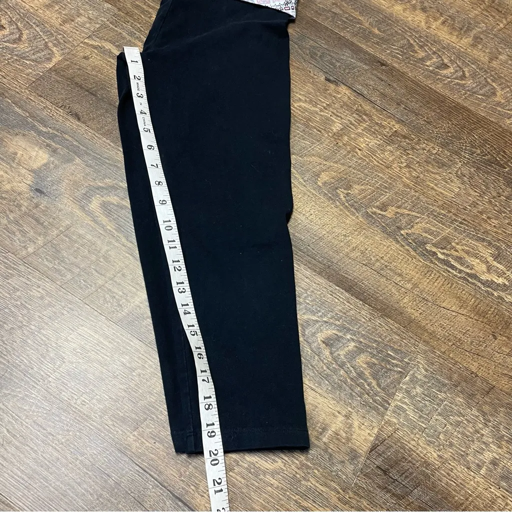 Victoria's Secret Yoga Capri Leggings Size Small Fold Over Black Pink Teal Y2K - Image 8