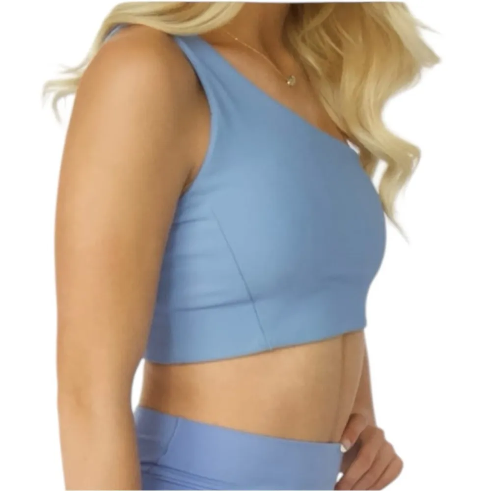 WILO The Label Women’s Size S Light Blue One Shoulder Performance Sports Bra - Image 2