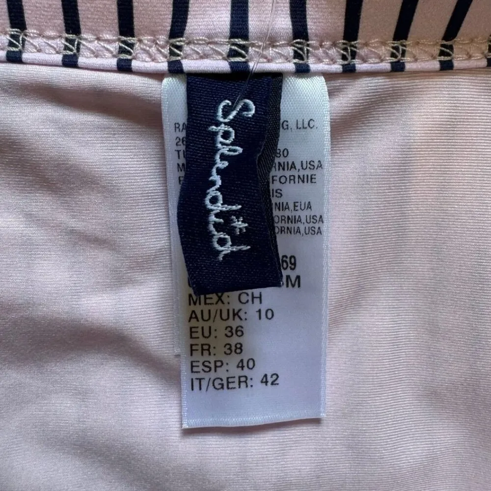 SPLENDID High Waist "Thin Blue Line" Bikini Striped Retro Swim Bottoms NWT Small - Image 4