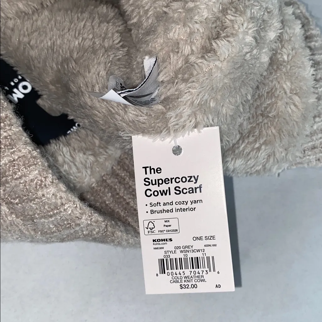 Sonoma the supercozy cowl scarf 
Grey Knit Infinity Scarf New OSFA NWT - Image 6