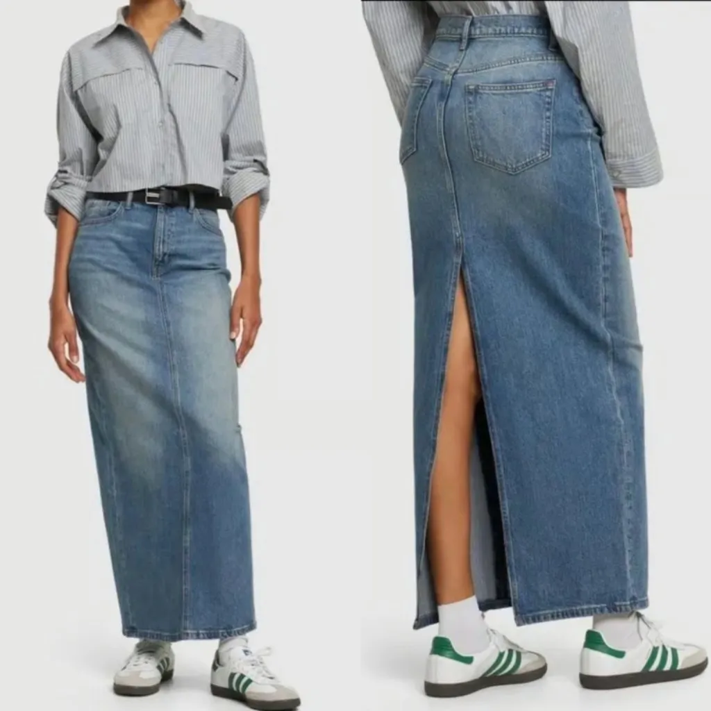 NWT Reformation Daria Ultra High Rise Denim Maxi Skirt in Merritt - Image 8