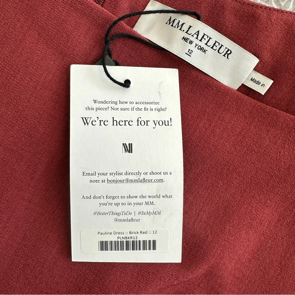 NEW! M.M. LAFLEUR Pauline Dress Brick Red Work Career Size 12 - Image 8