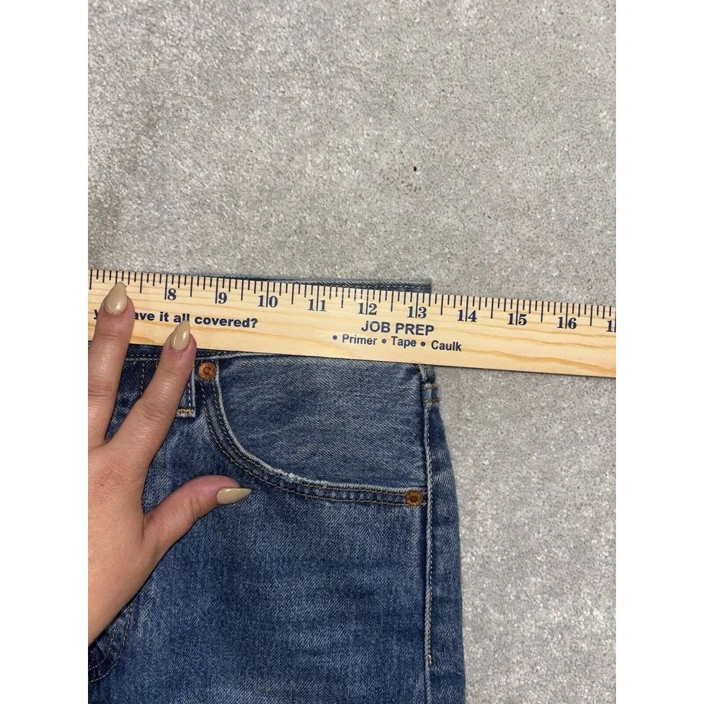 Levi's Premium Denim Button‎ Up Skirt Cut Off Fringe Womens 24 EUC - Image 7