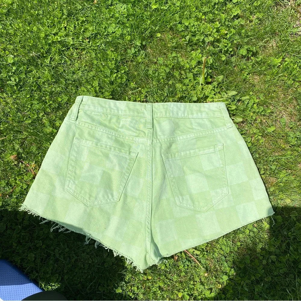 Wild Fable Women's Super-High Rise Rolled Cuff Mom Jean Shorts - Checkered - Image 9