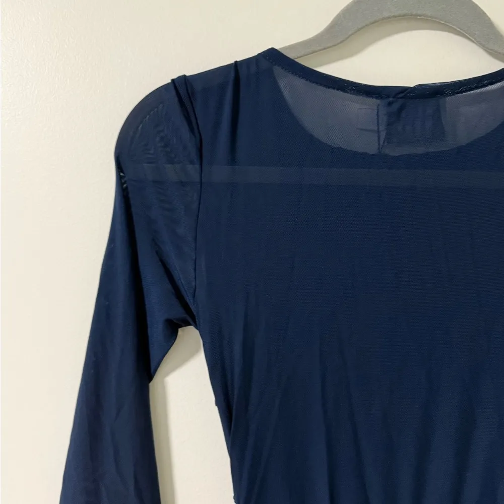 NWT Hello Molly Oceans Secret Long Sleeve Mesh Mini Dress Navy Size S - Image 12